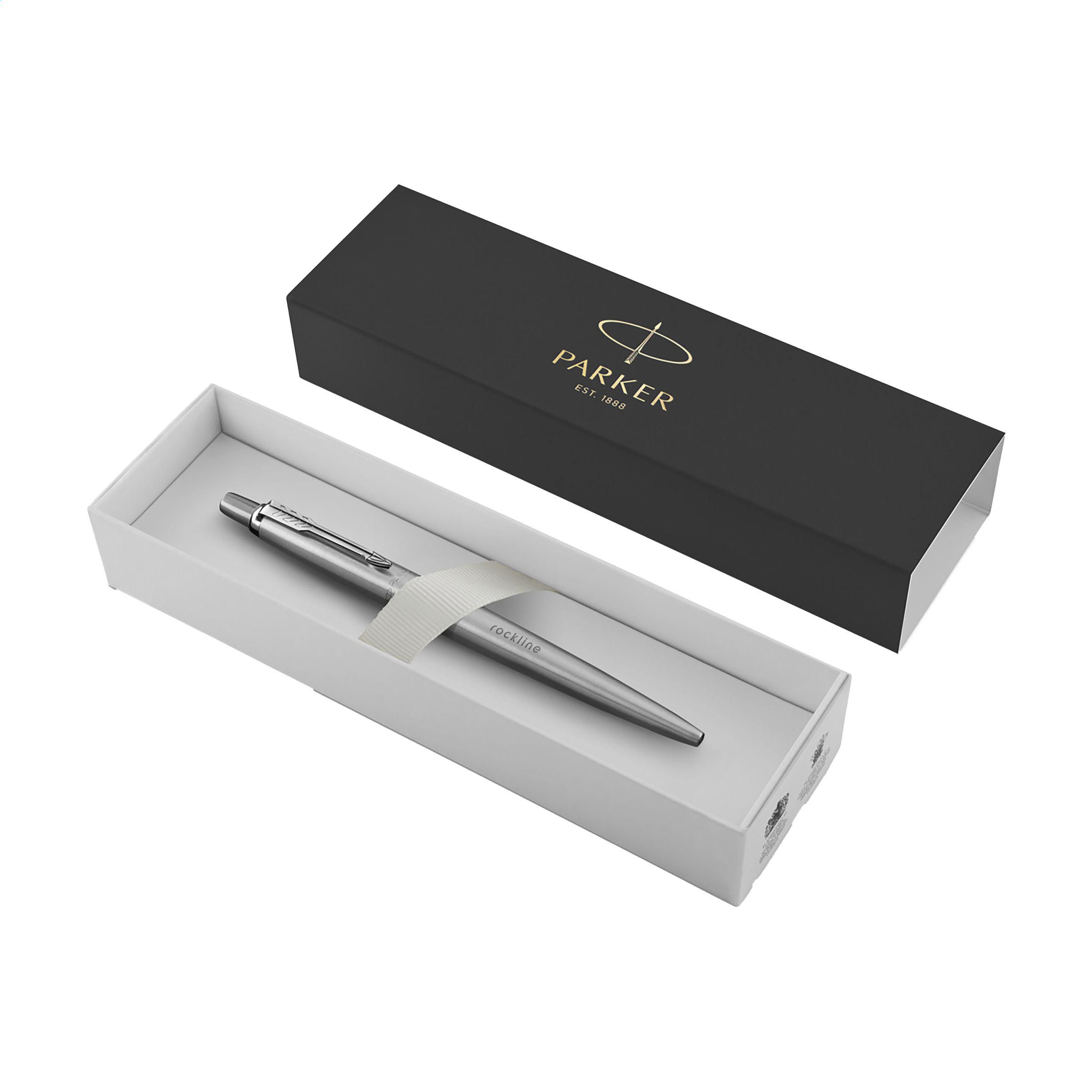 Parker Jotter RVS Balpen - blauwe inkt bedrukken met logo
