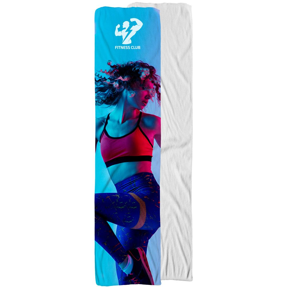 Sophie Muval sporthanddoek doubleface 130x30 cm, 350 gr/m2 bedrukken met logo