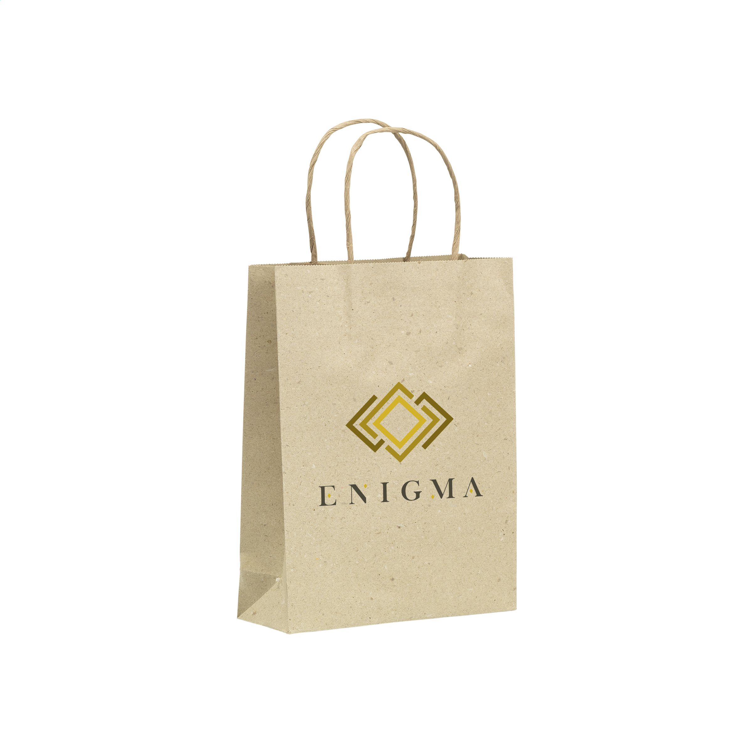 Leaf It Bag gerecycled graspapier (120 g/m²) M bedrukken met logo