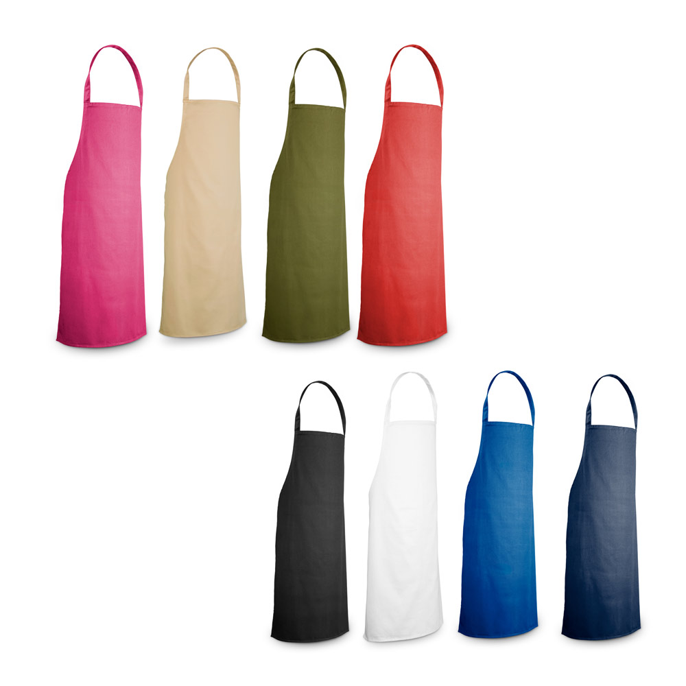 Katoenen schort met voorvak (180 g/m²) bedrukken met logo