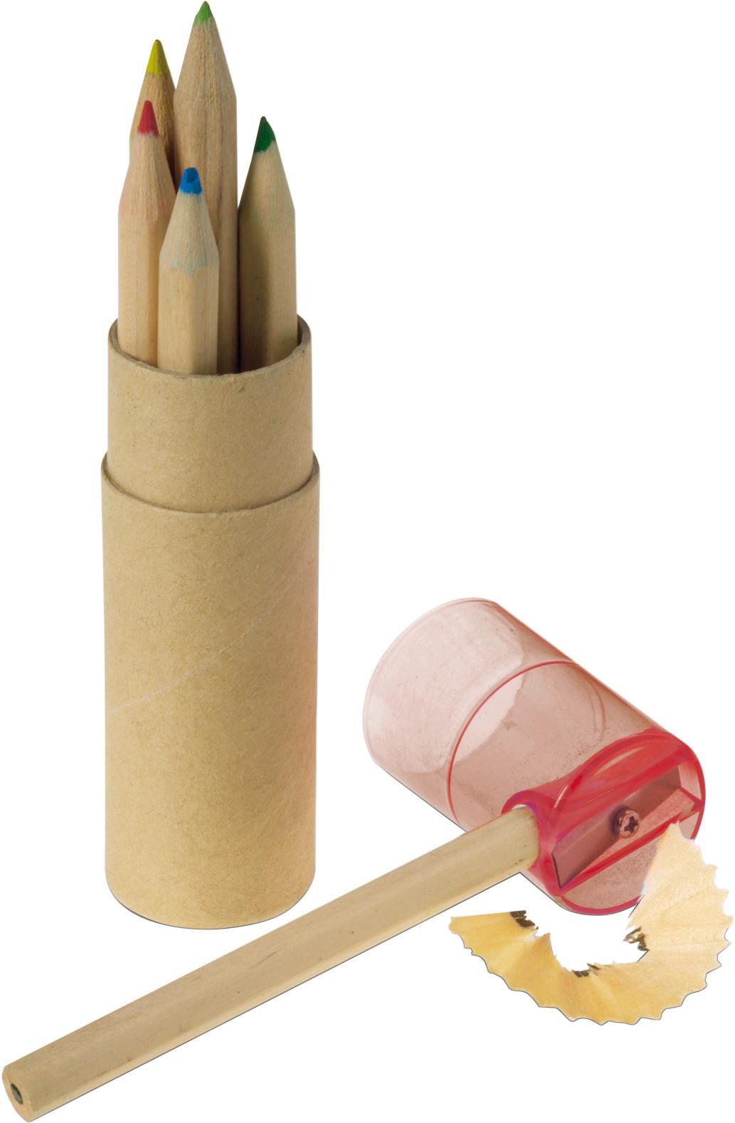 ABS en kartonnen koker met potloden Libbie bedrukken met logo