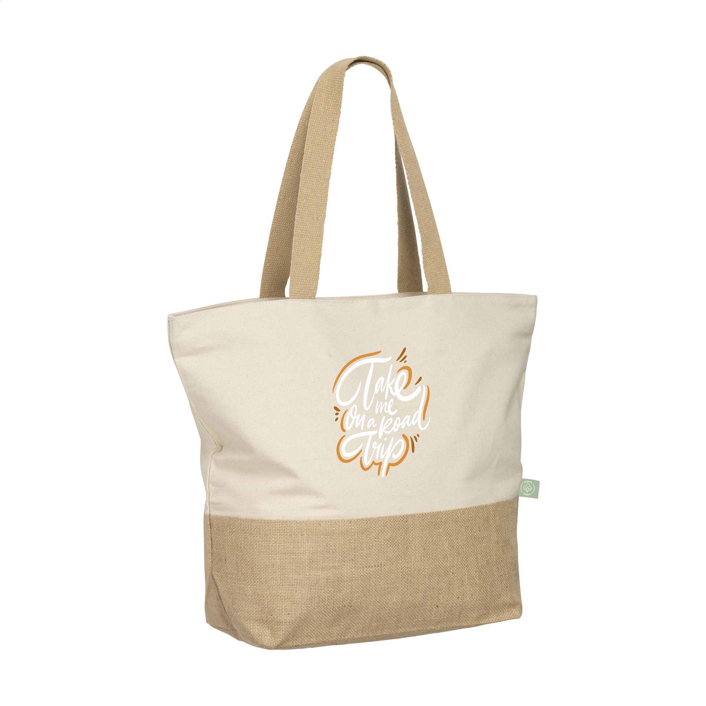 Cancun Beachbag GOTS Organic Cotton (320 g/m²) bedrukken met logo