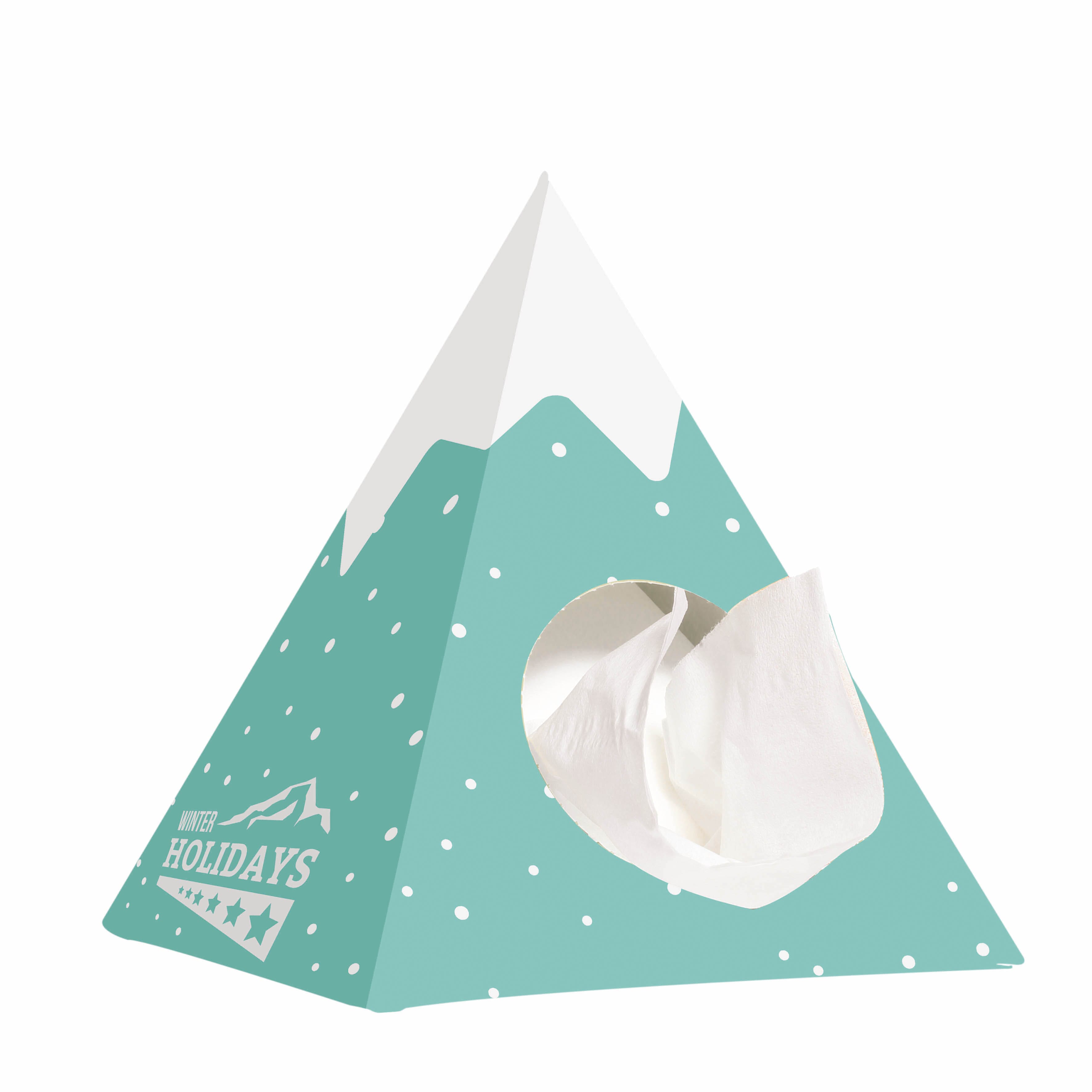 Pyramide tissuebox bedrukken met logo