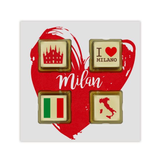 ChocoKaart met 4 Logoblokjes bedrukken met logo