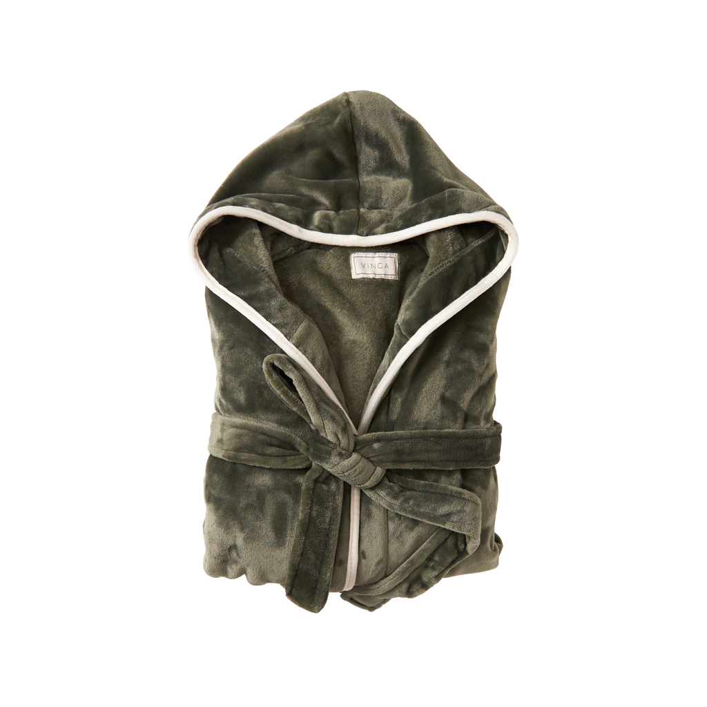 VINGA Louis luxe Pluche RPET badjas (maat L-XL) bedrukken met logo