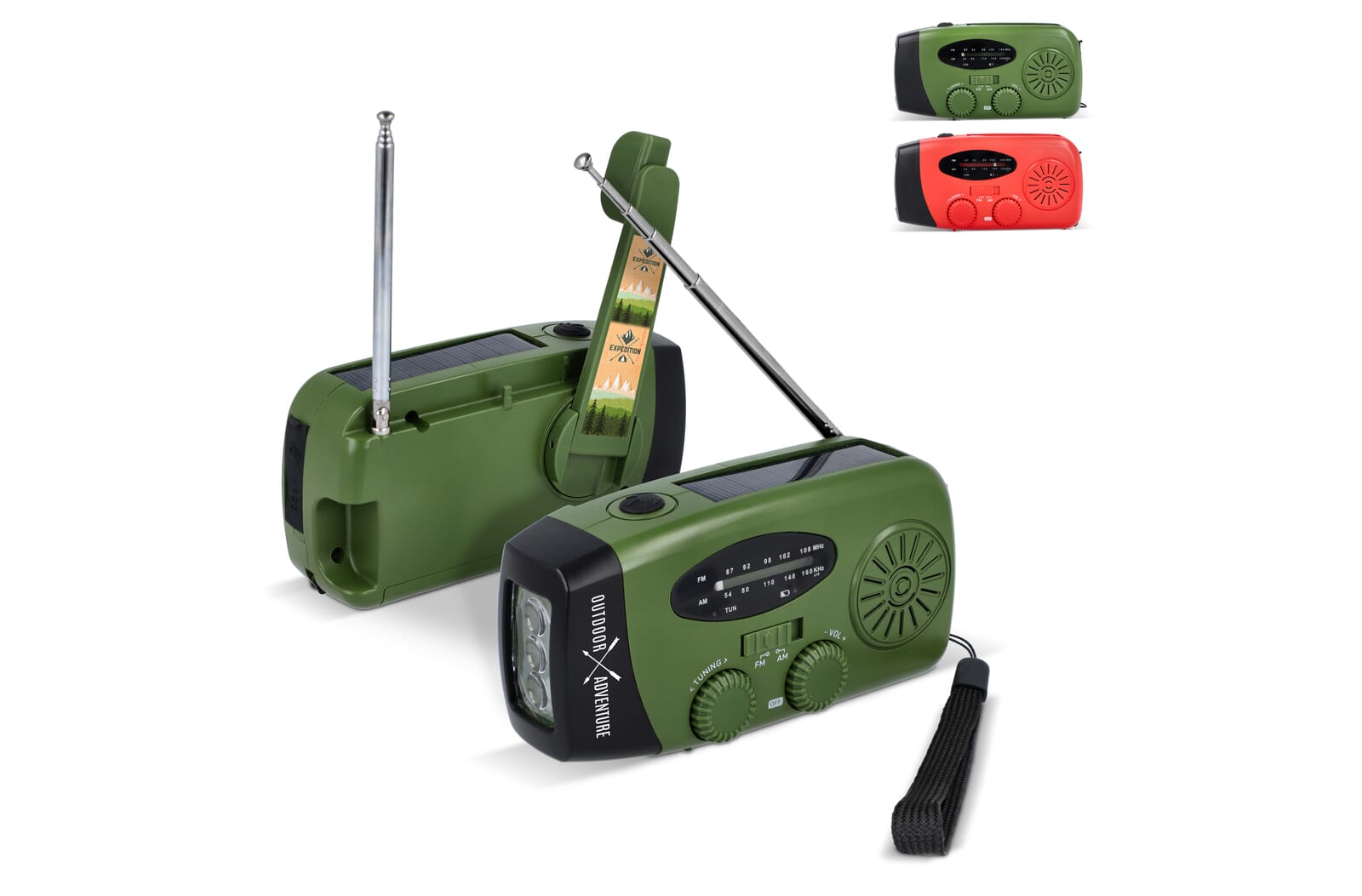 SafeSound Noodradio Zonne-energie en Opwindbaar Powerbank bedrukken met logo