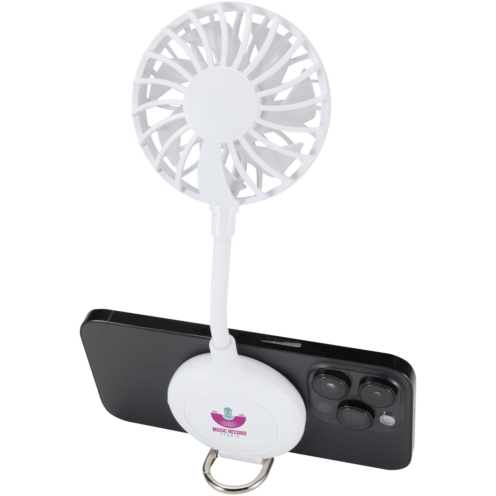 Ventio draagbare ventilator van gerecycled plastic met magneet bedrukken met logo