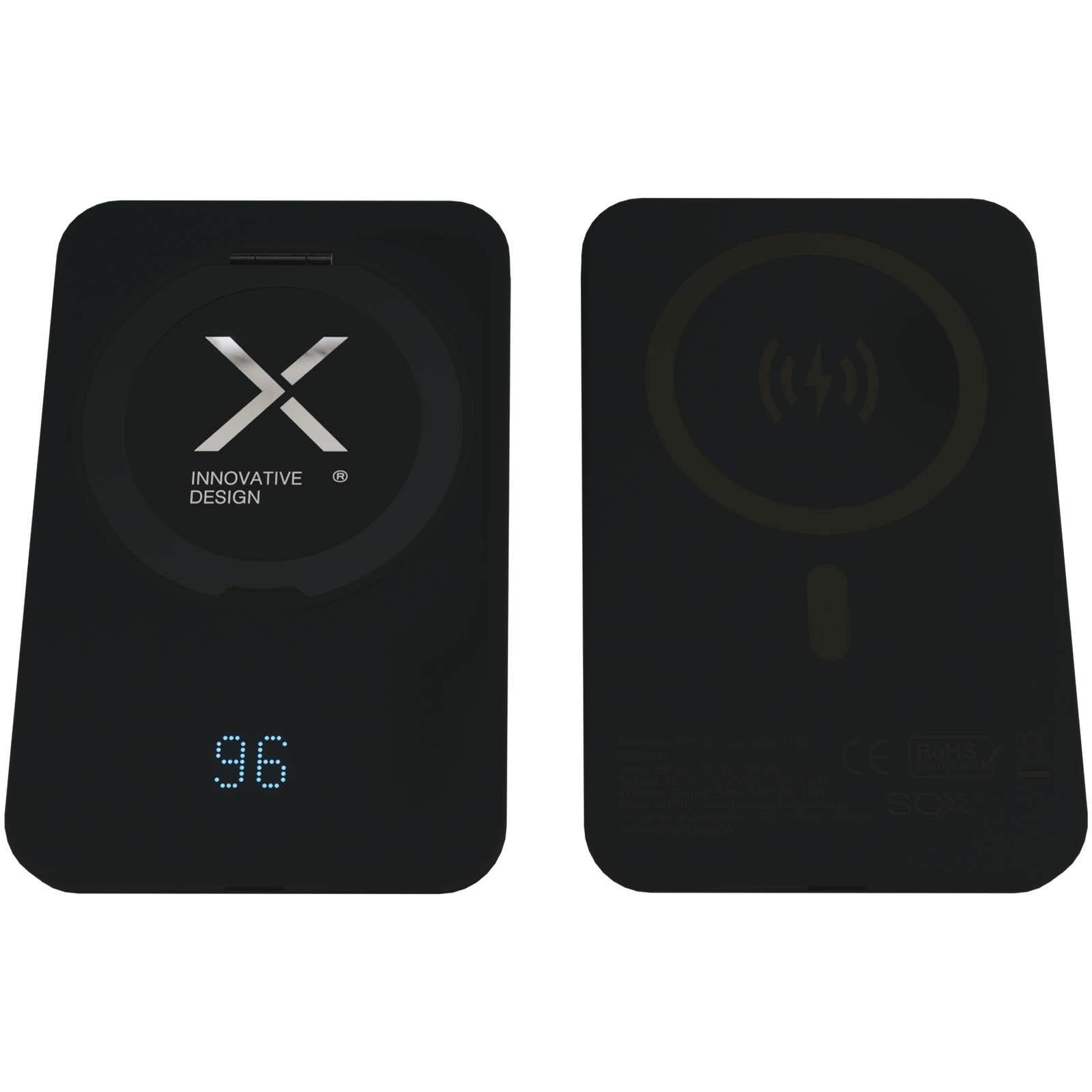 SCX.design P28 5000 mAh powerbank met opvouwbare ring bedrukken met logo