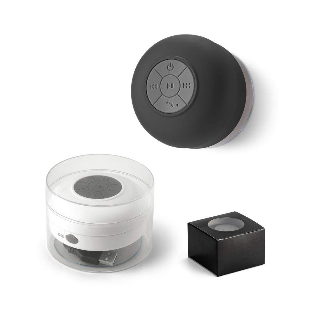 CURIE. Waterdichte draadloze luidspreker van ABS bedrukken met logo