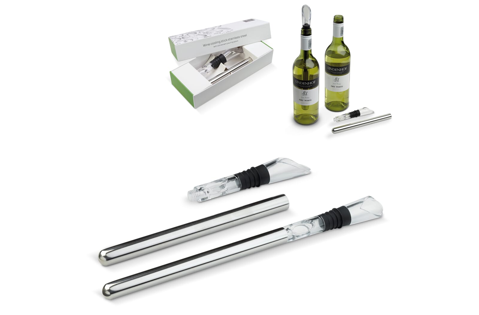 Wijnkoeler stick RVS bedrukken met logo