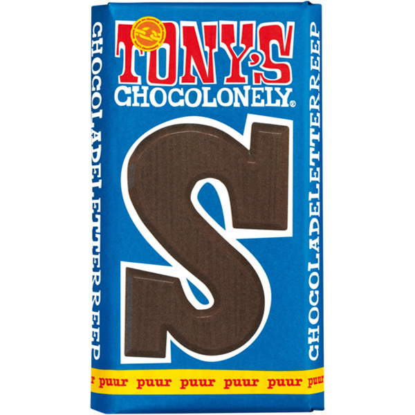Tony's Chocolonely chocoladeletter (180 gram) bedrukken met logo