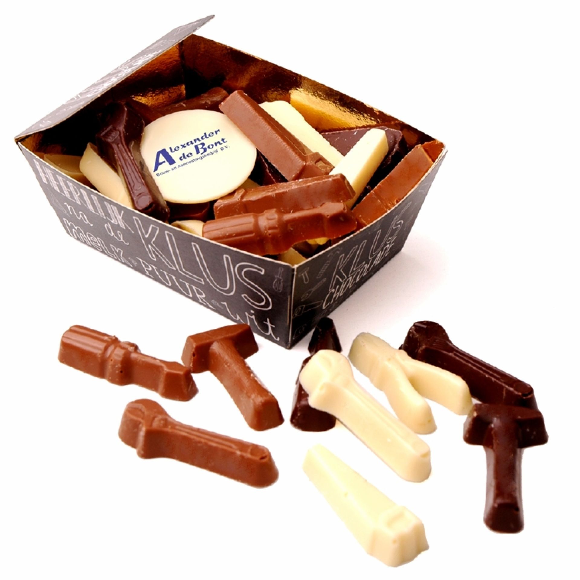 Chocogereedschapjes bedrukken met logo