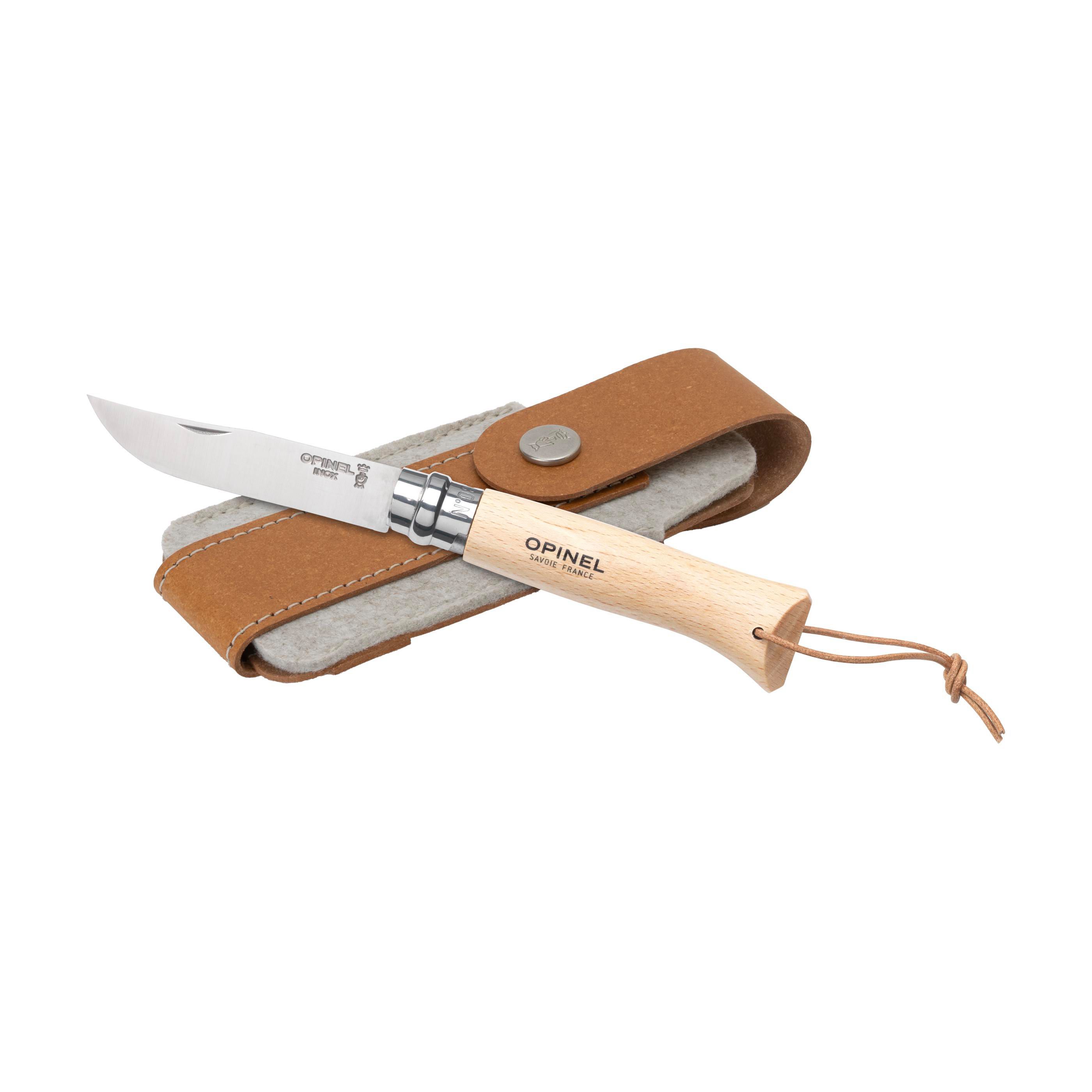 Opinel Inox No 08 Natural zakmes in een riemetui bedrukken met logo