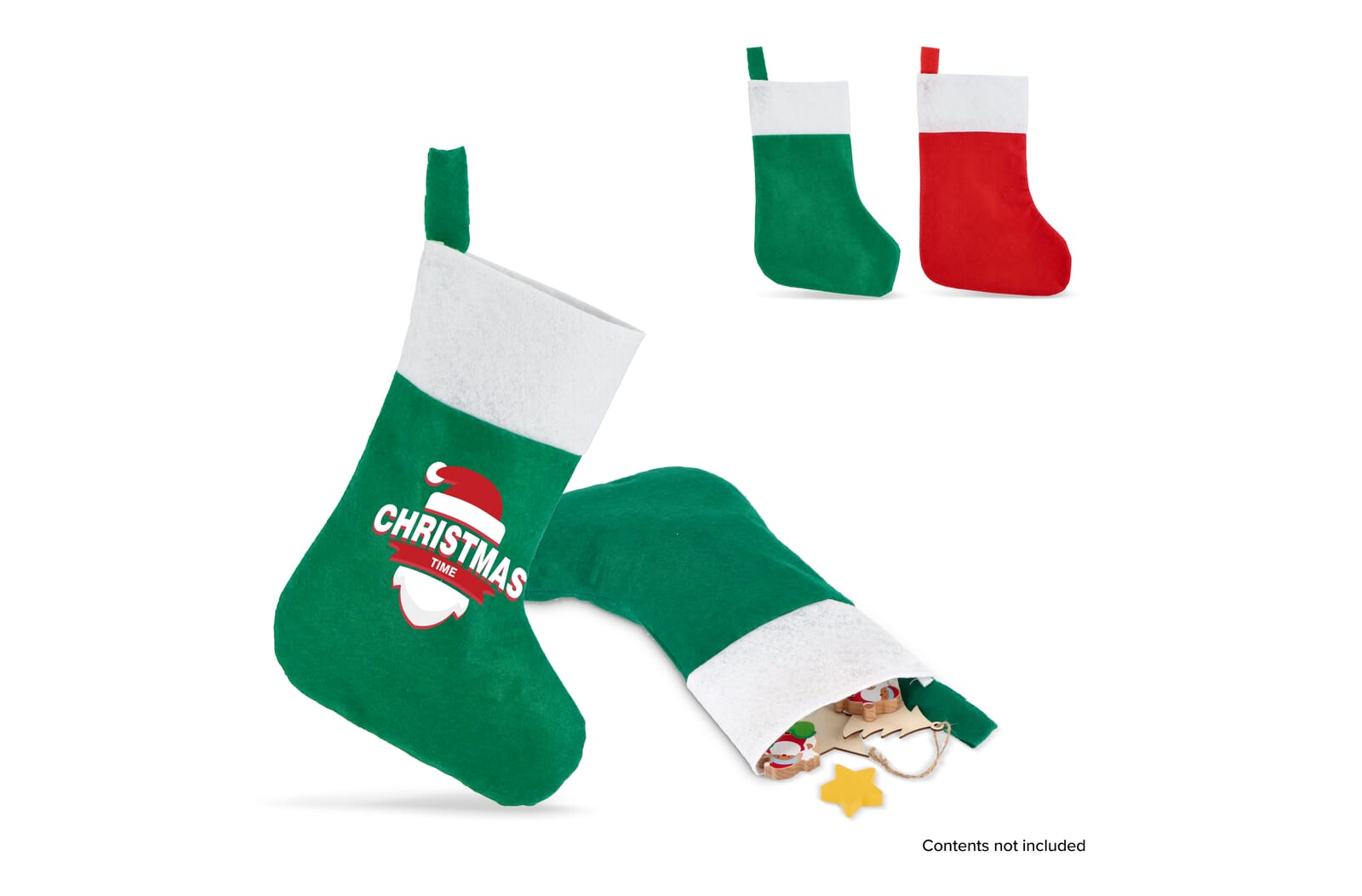 Vilten kerstsok 43cm bedrukken met logo