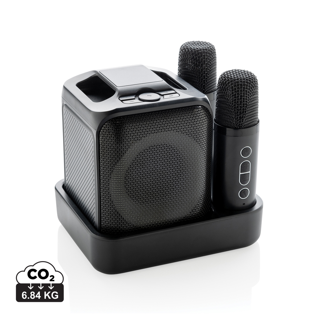 Singvibe RCS gerecycled plastic karaokeset met 2 microfoons bedrukken met logo