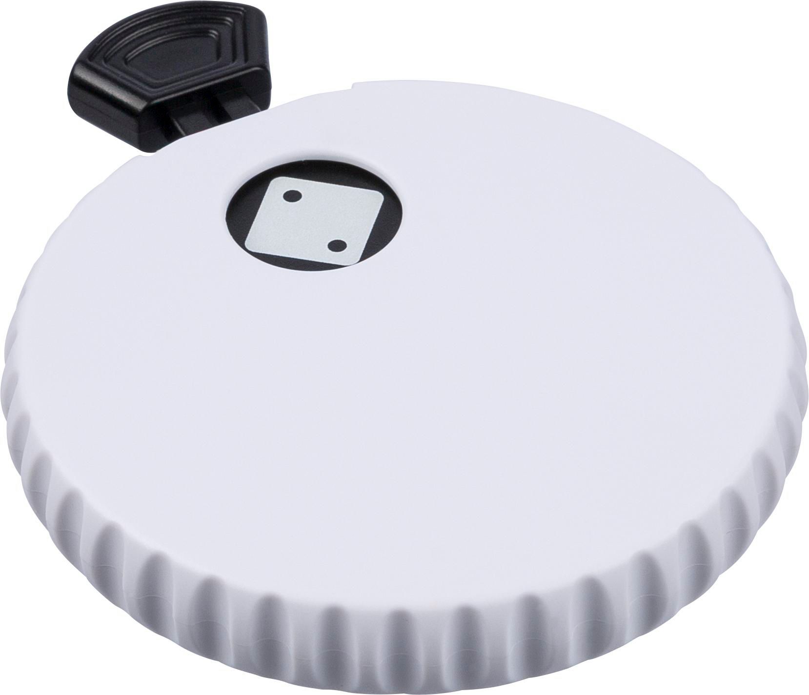 Gerecycled ABS mechanische dobbelsteen Cian bedrukken met logo