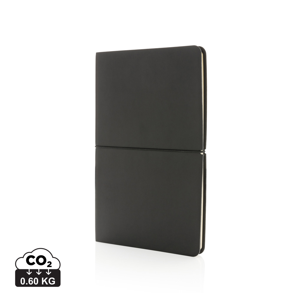 Mercessentials Modern deluxe softcover A5 notebook, black bedrukken met logo