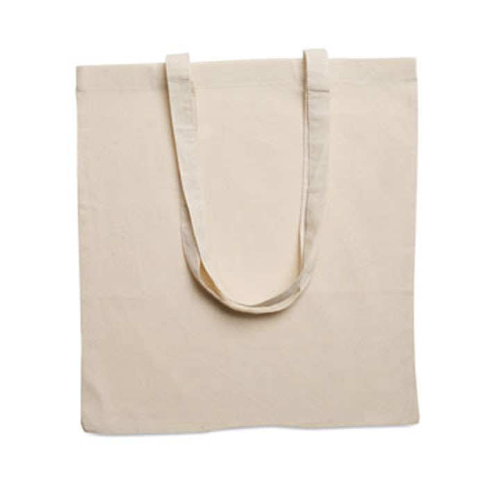 CottonBag draagtas met lange hengsels (140 gr/m²)  bedrukken met logo
