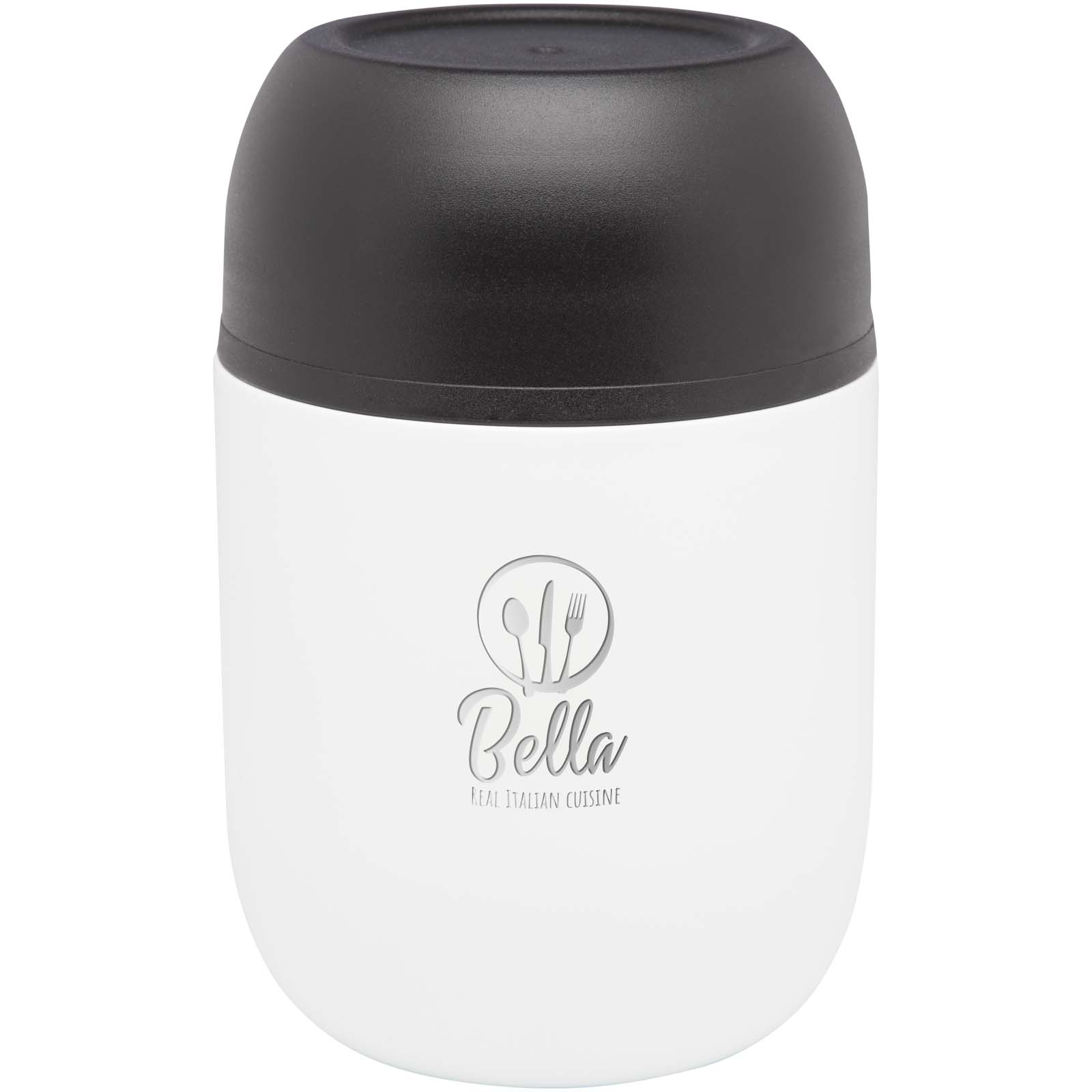 Supo 480 ml dubbelwandige lunchpot van gerecycled roestvrij staal bedrukken met logo