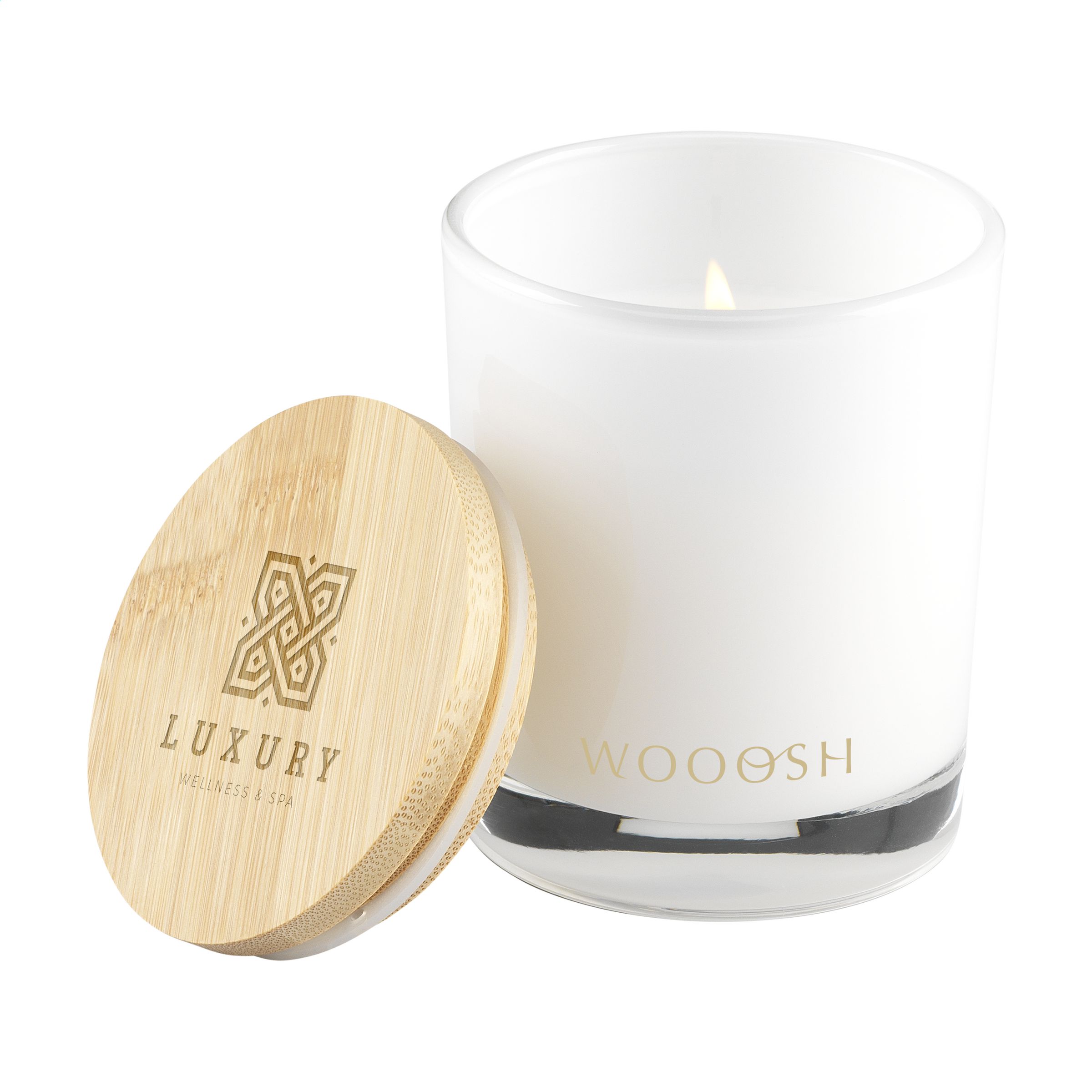 Wooosh Scented Candle Sweet Vanilla geurkaars bedrukken met logo