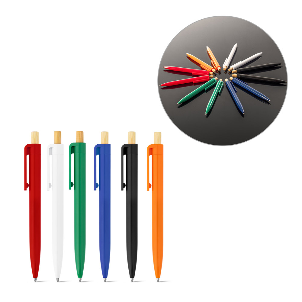 ZARA. Gerecyclede ABS balpen met bamboe punt bedrukken met logo