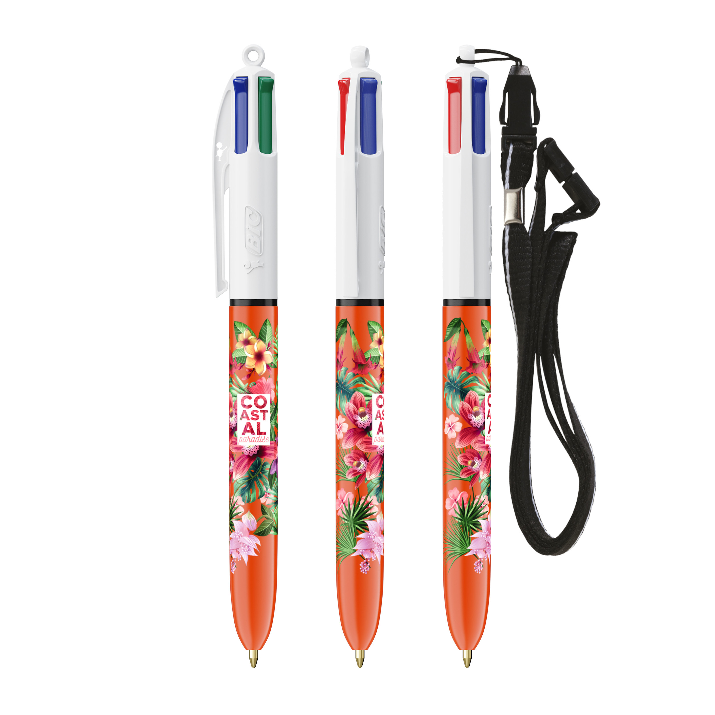 BIC 4 Colours Fine ball with Lanyard bedrukken met logo