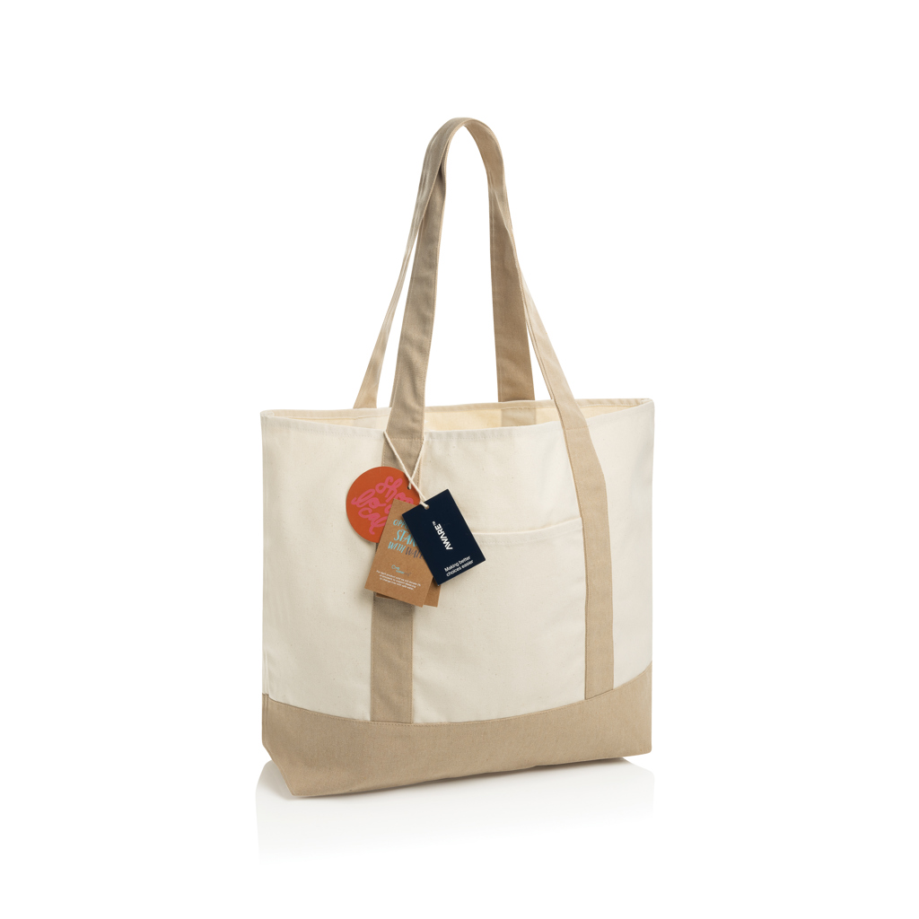 SHOP LOCAL AWARE™ recycled cotton 350gsm Tote bag bedrukken met logo