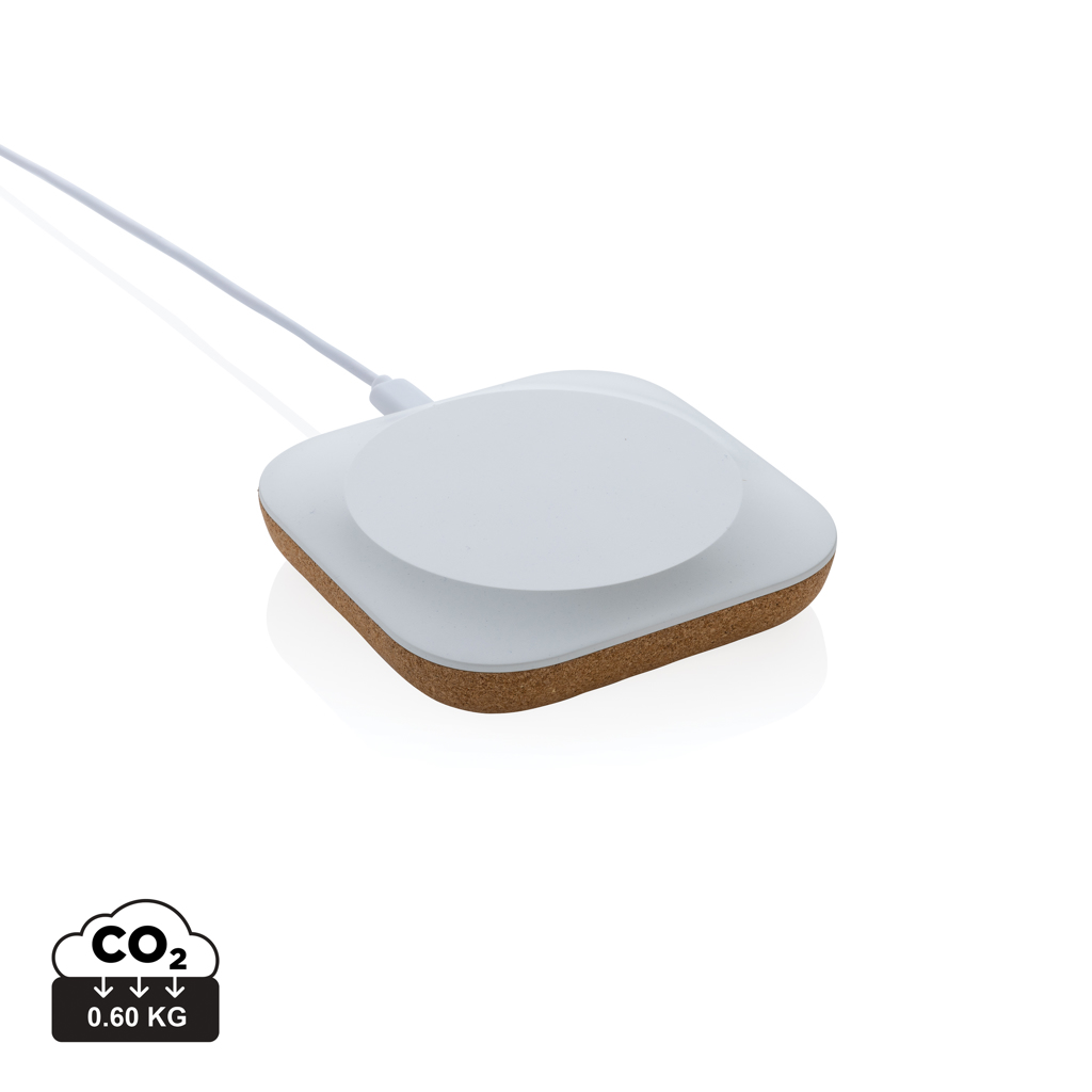 Oregon RCS gerecycled plastic en kurk 10W draadloze lader bedrukken met logo