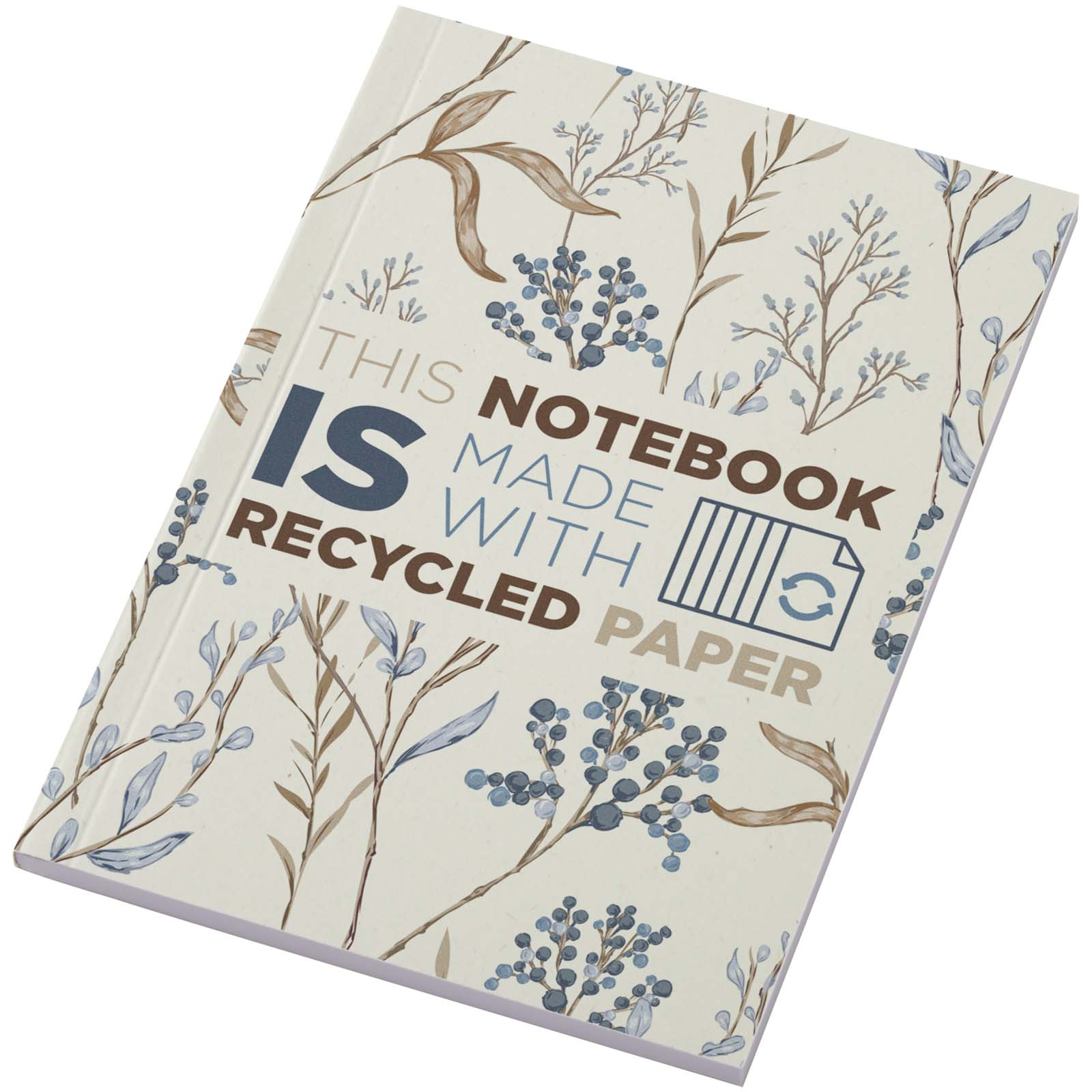 Novella Austen A6 gerecycled notitieboek met zachte cover, 50 vellen bedrukken met logo