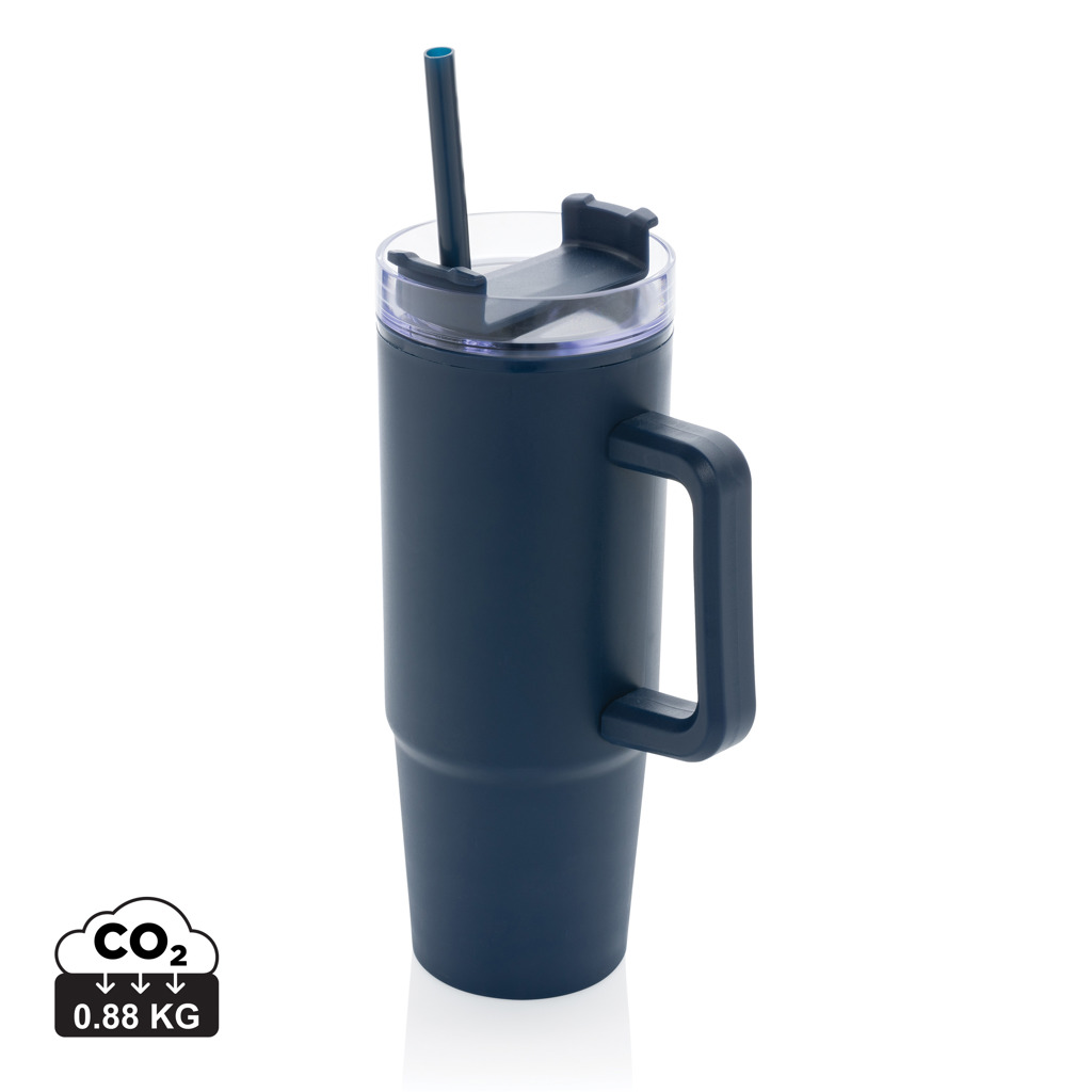 Bergen RCS gerecyclede plastic tumbler met handvat (900 ml) bedrukken met logo