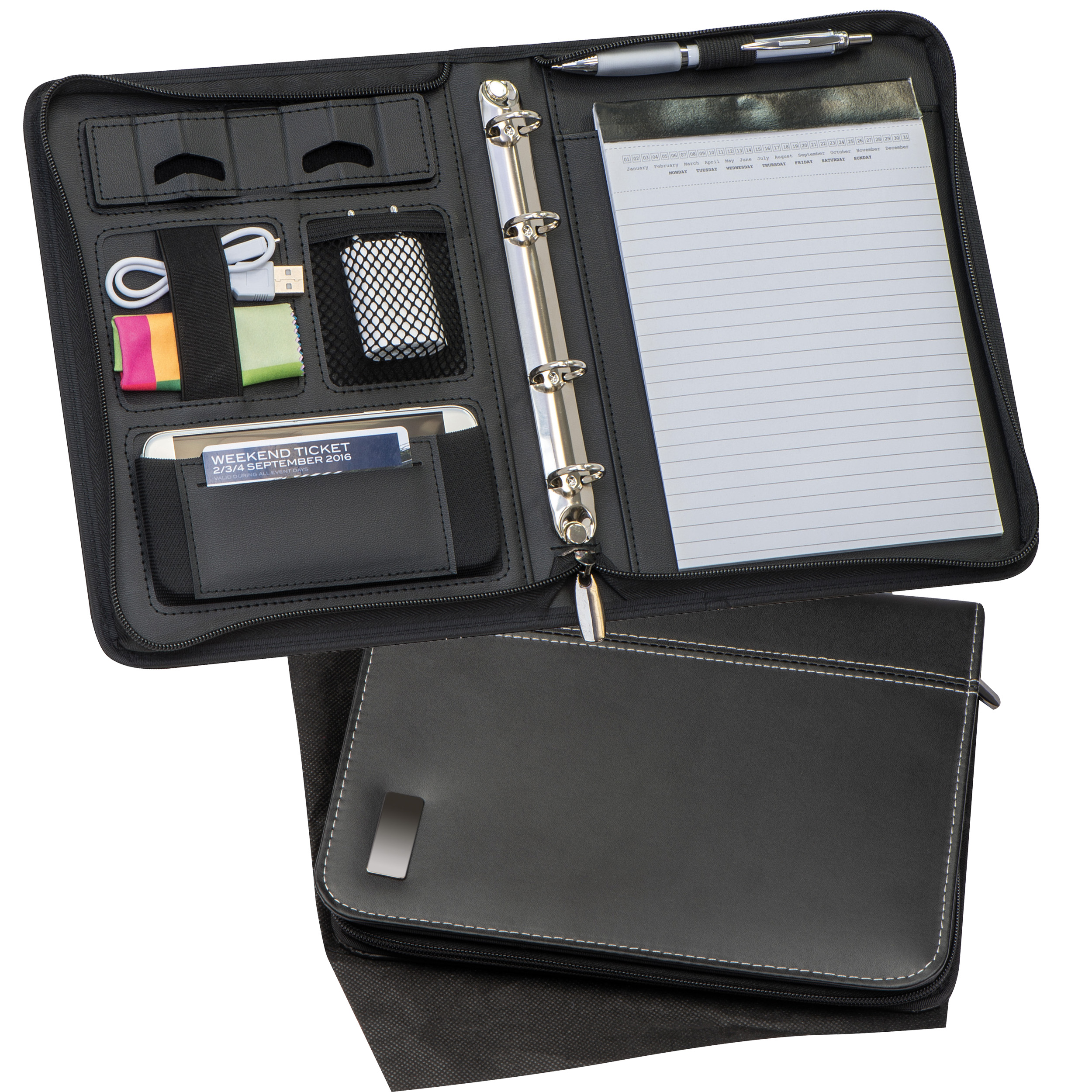 Schrijfmap DIN A5 met ringband bedrukken met logo