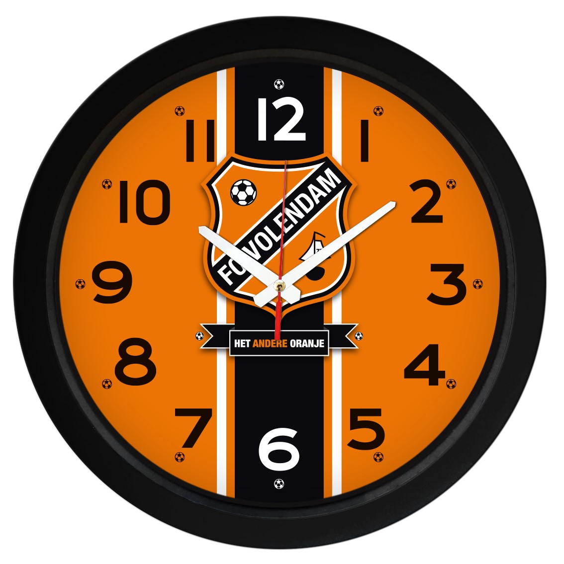 Kunststof wandklok met bedrukte wijzerplaat (33 cm) bedrukken met logo