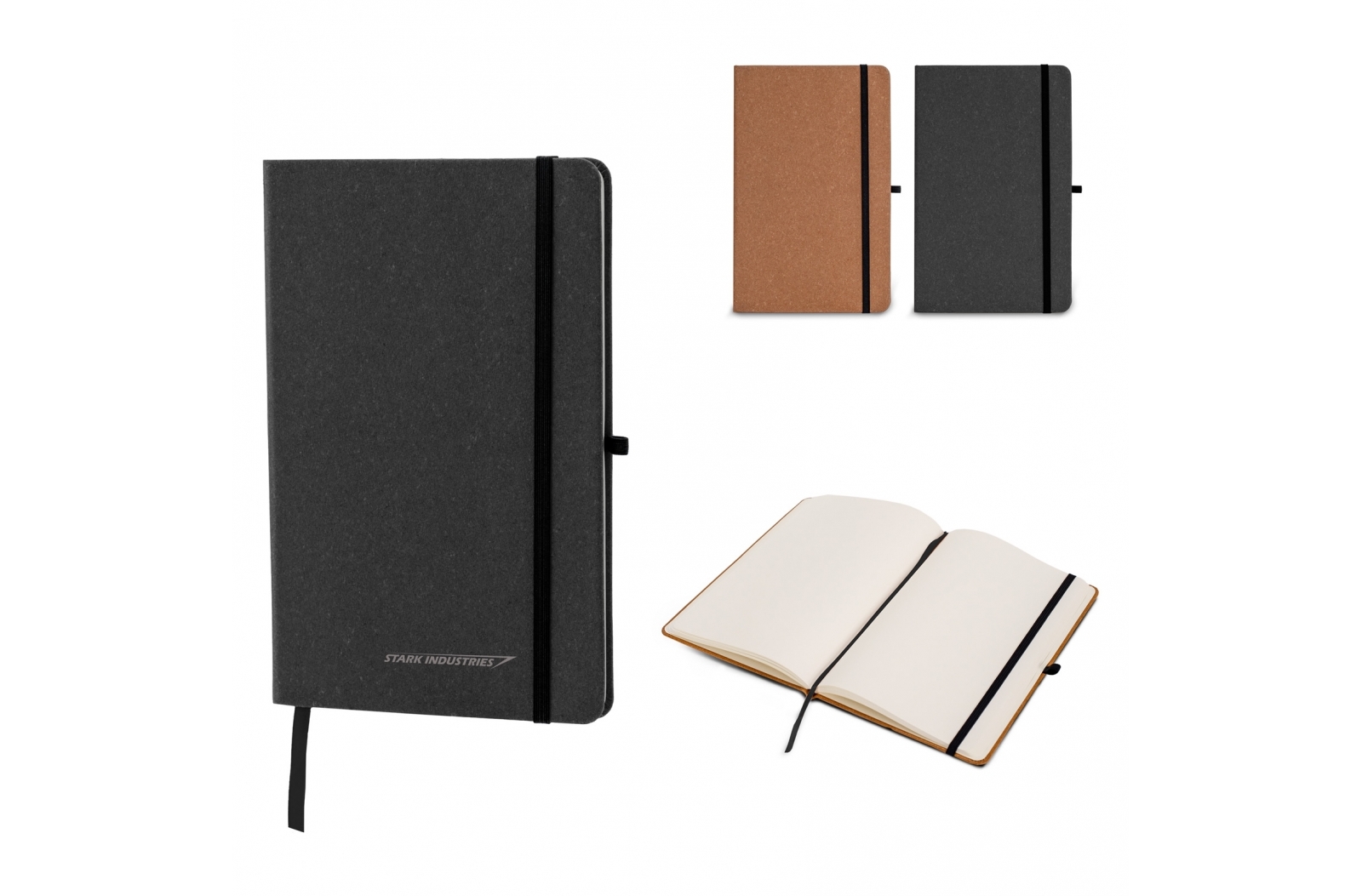 Goviller Hardcover notebook recycled leer A5 bedrukken met logo