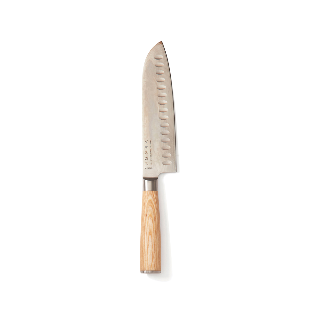 VINGA Hattasan Damascus Santoku mes bedrukken met logo