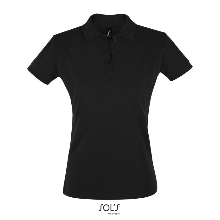 PERFECT Dames Polo met Geribde en Dubbele Kraag  (180g/m²) bedrukken met logo