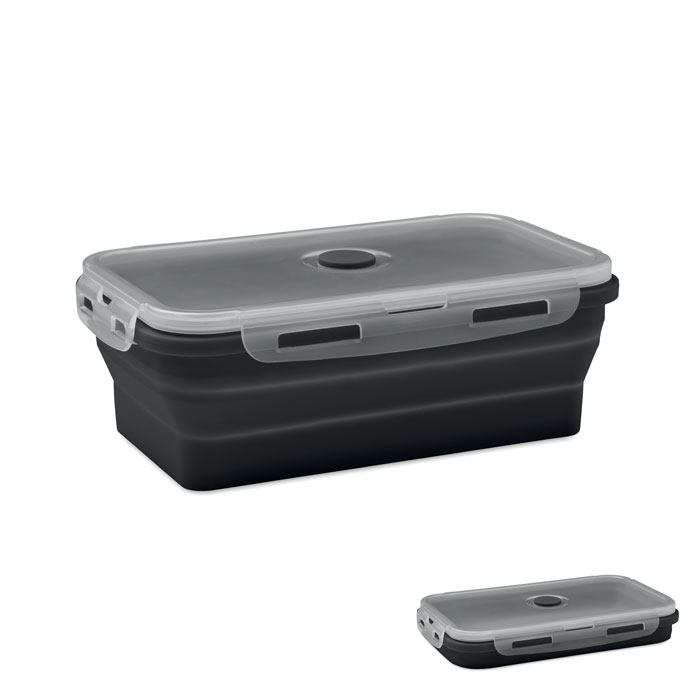 Inklapbare siliconen lunchbox bedrukken met logo