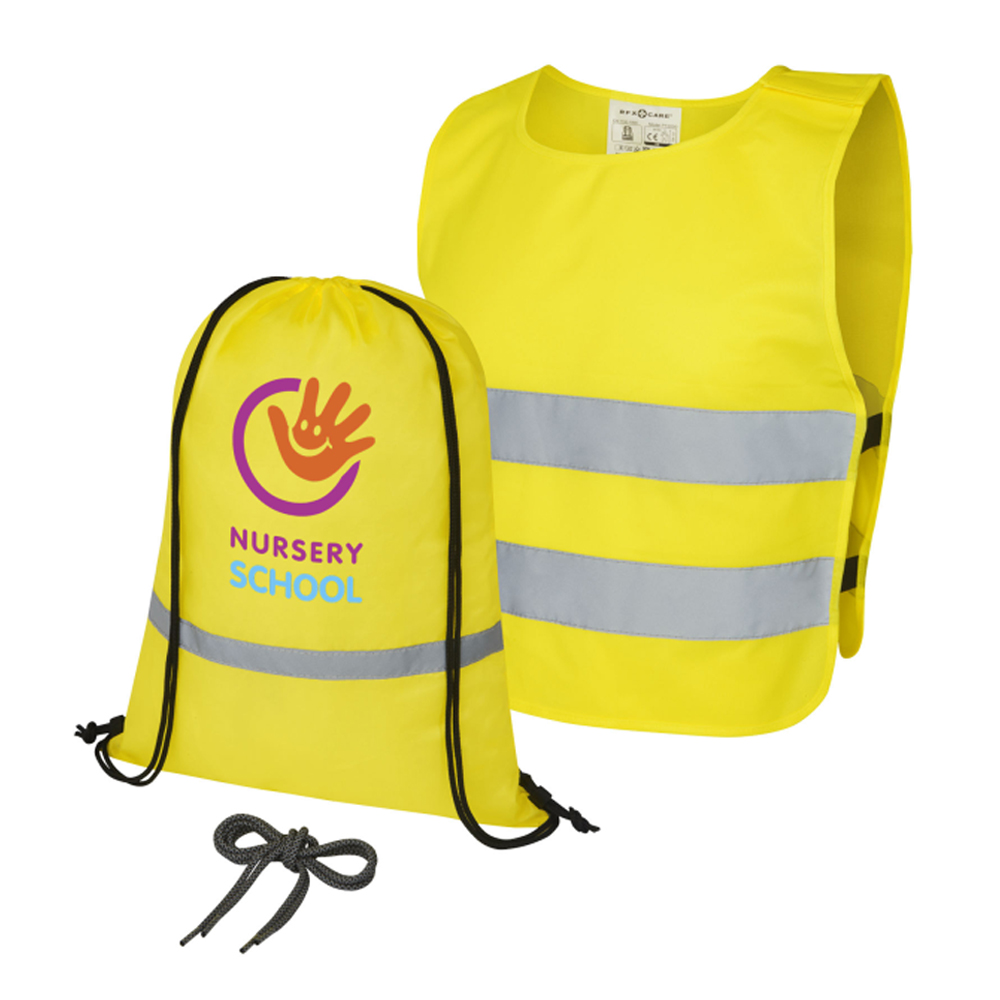 RFX™ Ingeborg veiligheids- en zichtbaarheidsset voor kinderen van 7-12 jaar bedrukken met logo