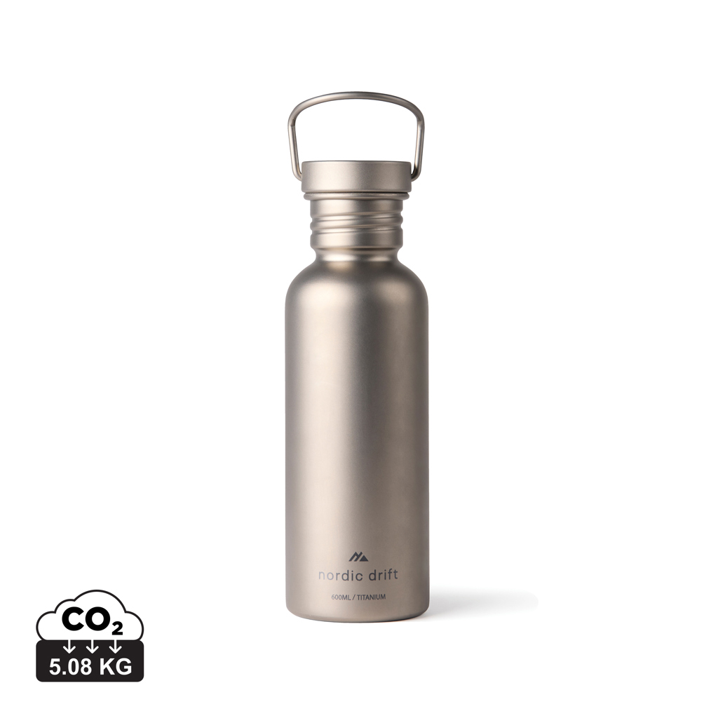 Nordic Drift Trail Ultra Light Titanium 600ml Water fles bedrukken met logo