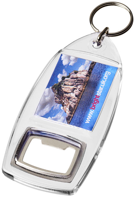 Digital sleutelhanger met flesopener bedrukken met logo