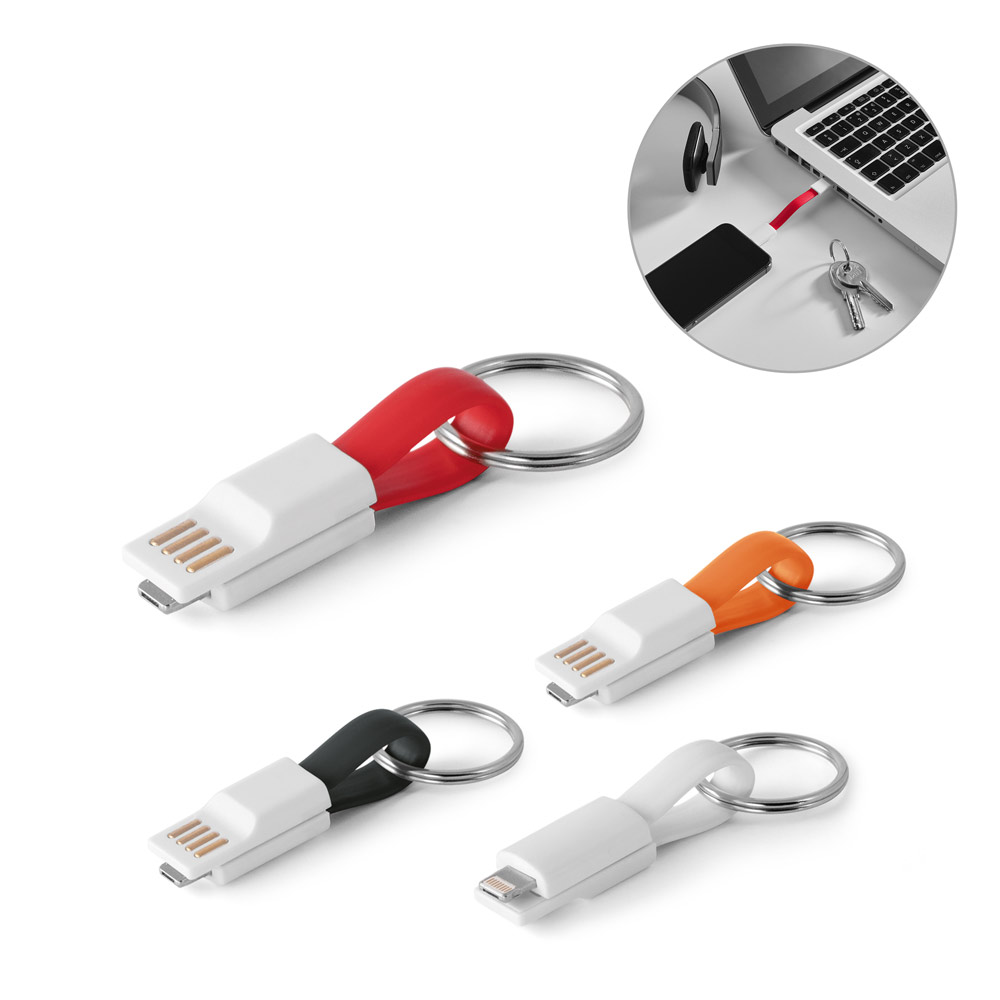 RIEMANN. USB-kabel met 2-in-1-aansluiting in ABS en PVC bedrukken met logo