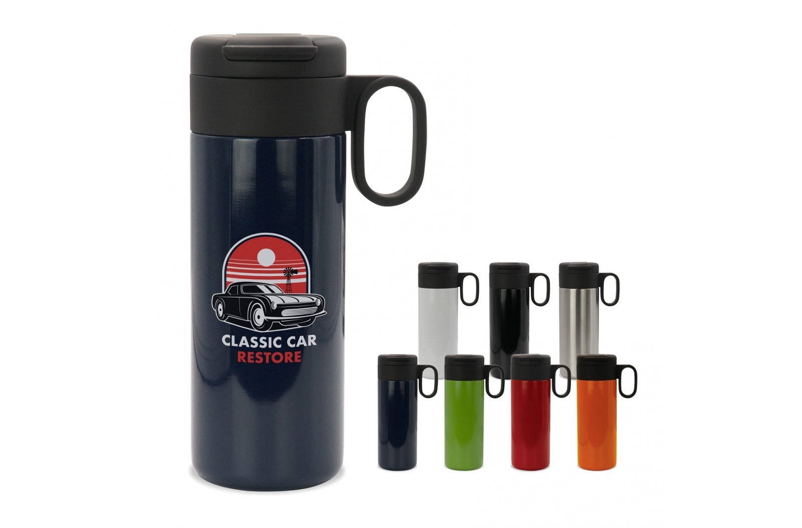 Mer Thermofles Flow met handvat (400 ml) bedrukken met logo