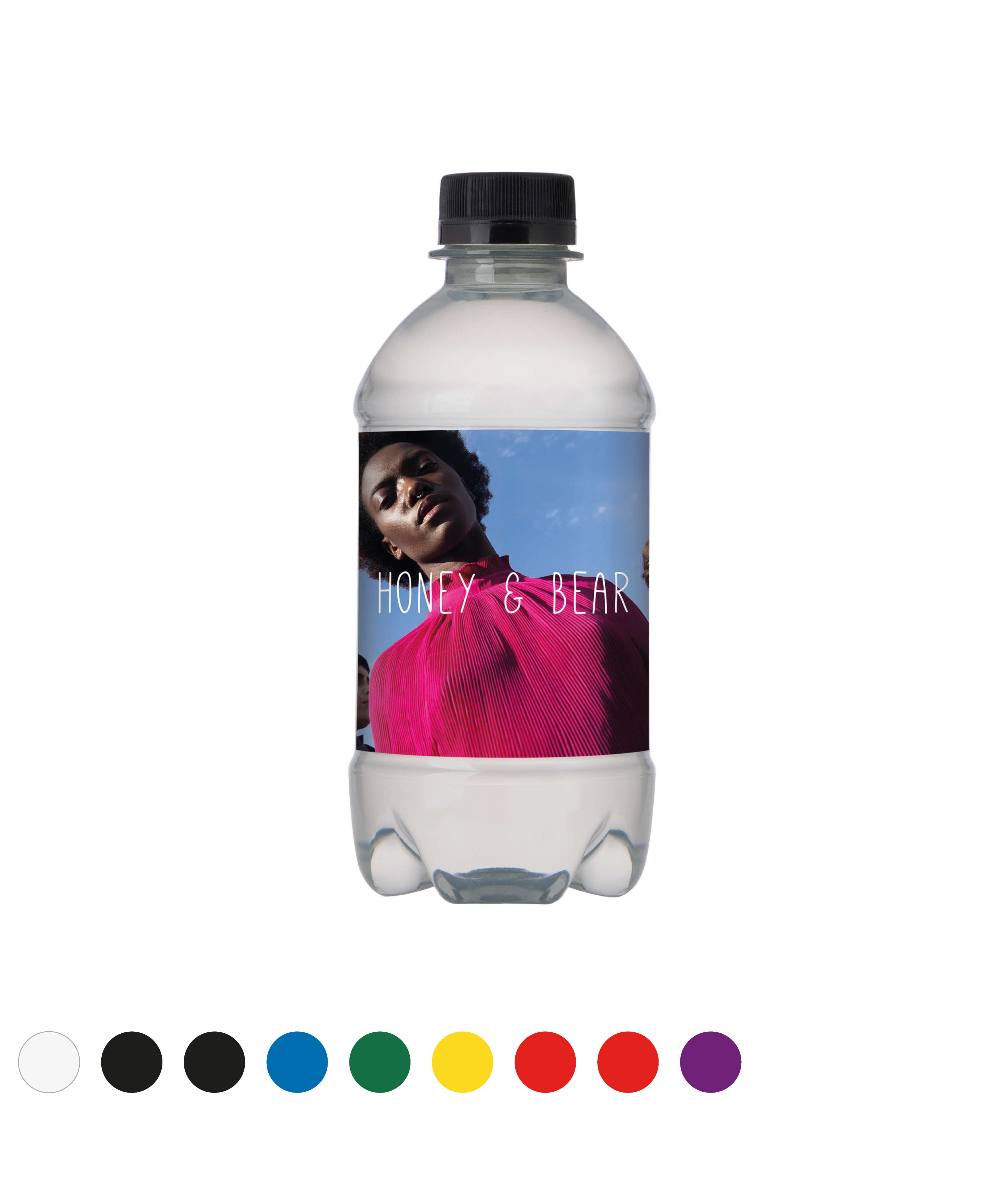 Bronwater 330 ml met draaidop bedrukken met logo