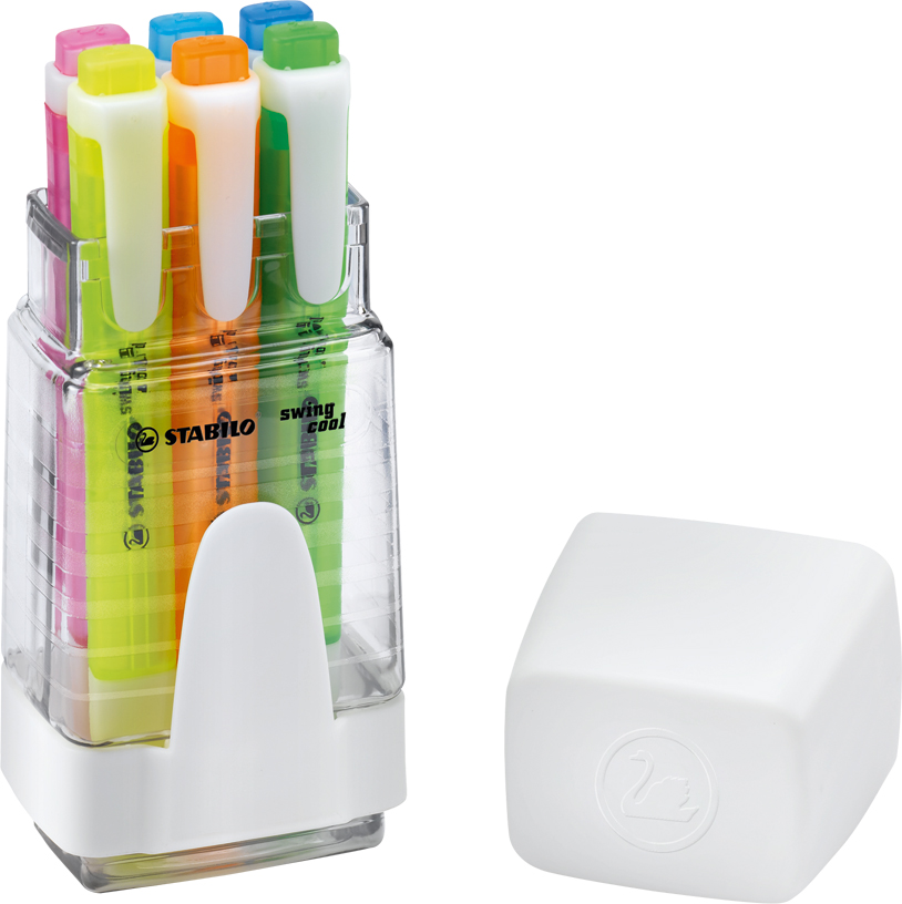 STABILO swing cool Box of 6 highlighter bedrukken met logo