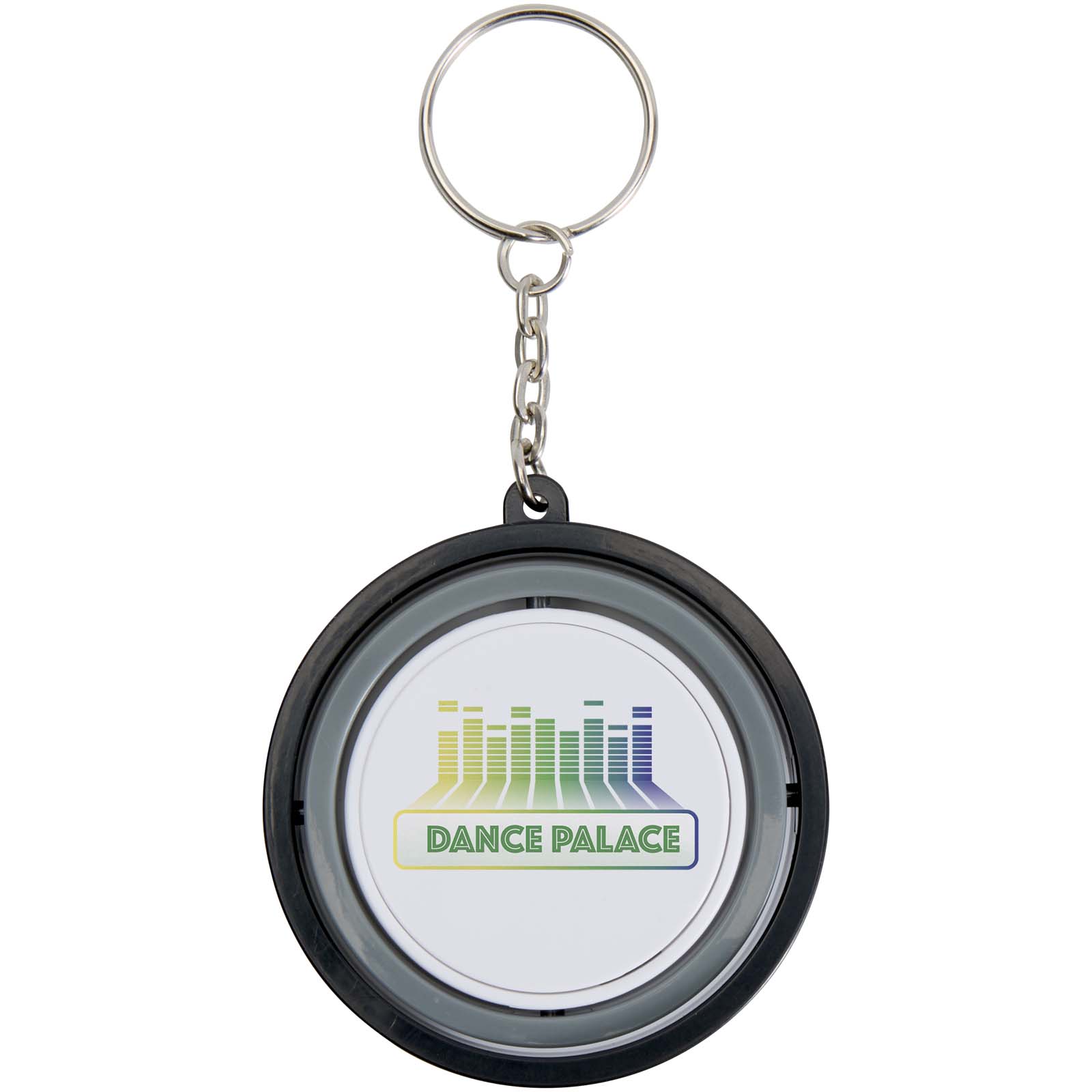 Spinx sleutelhanger van gerecycled plastic met gyroscoopspeeltje bedrukken met logo