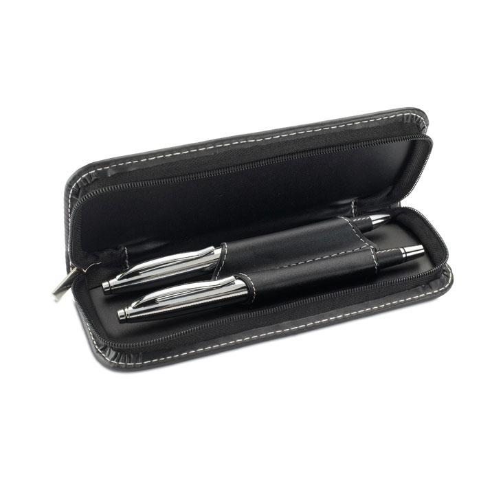 Balpen en rollerbalpen set bedrukken met logo