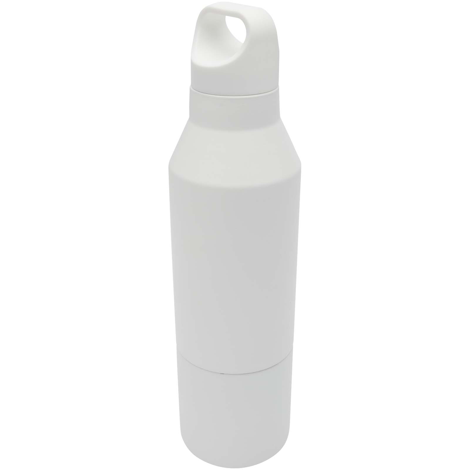 Odessy 600 ml RCS gecertificeerde, geïsoleerde fles van gerecycled roestvrijstaal met 300 ml beker bedrukken met logo
