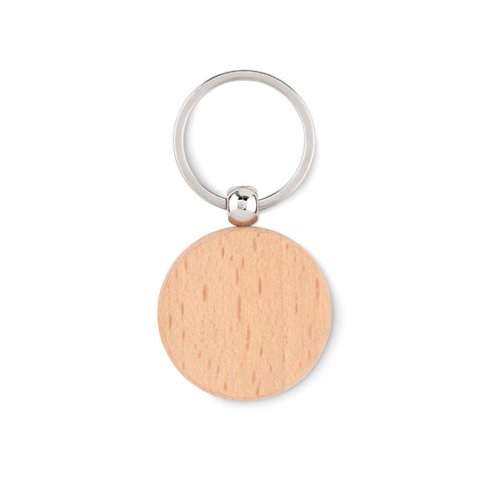 Houten sleutelhanger rond bedrukken met logo