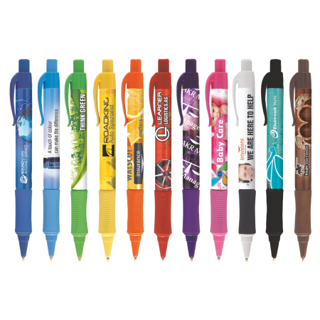 KEA balpen met gripzone en gekleurd beslag in full colour all over bedrukt bedrukken met logo