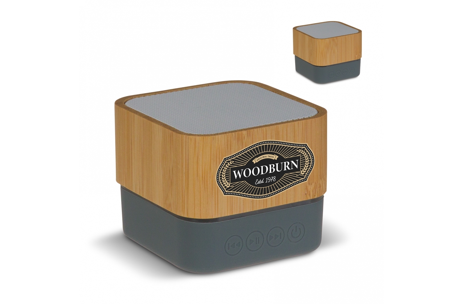 Culey Draadloze speaker bamboe vierkant 3W bedrukken met logo