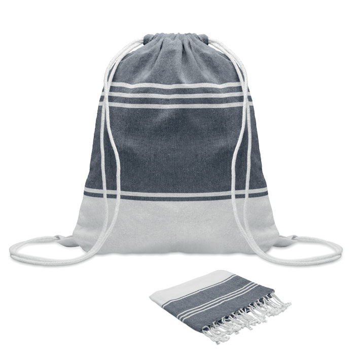 Hammam handdoek trekkoord tas set bedrukken met logo